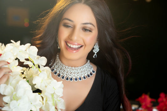 Designer Bridal set - Artificial Diamond - Kiwibay