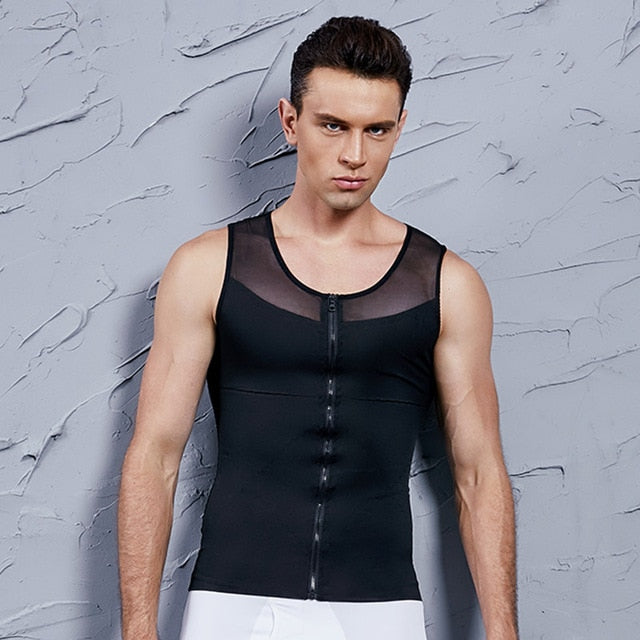 Mens Shapewear - Chest and Tummy Compression Vest - Kiwibay
