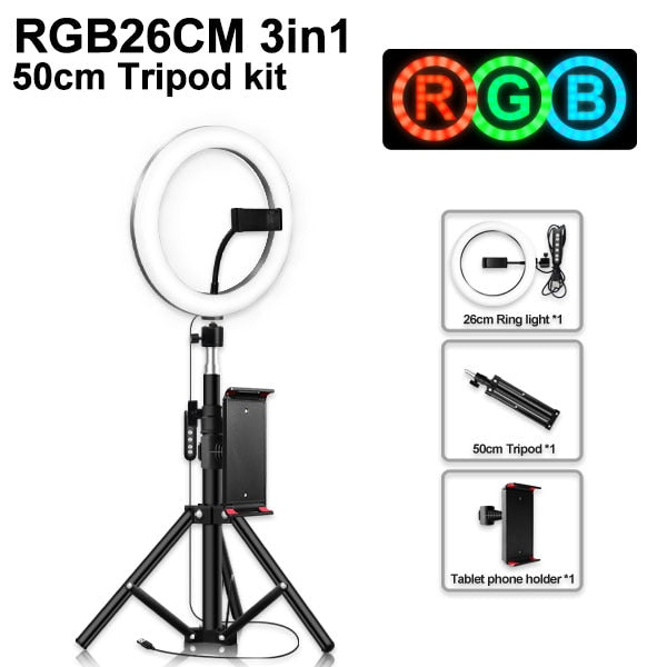Ring Light with Tablet Holder and Tripod Stand Kit for Photobooth - Kiwibay