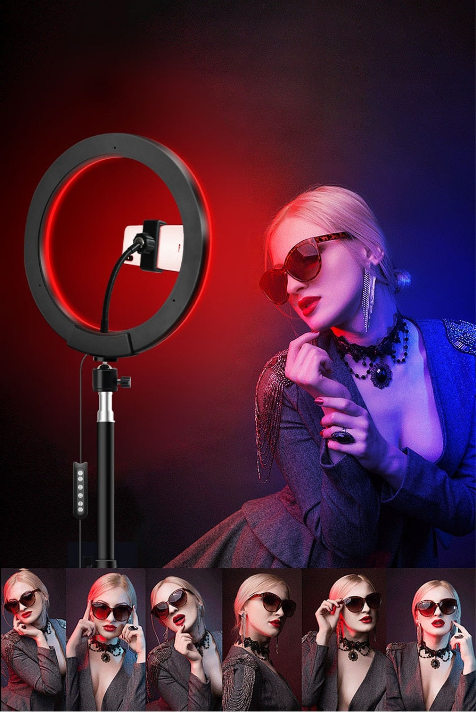 Ring Light with Tablet Holder and Tripod Stand Kit for Photobooth - Kiwibay