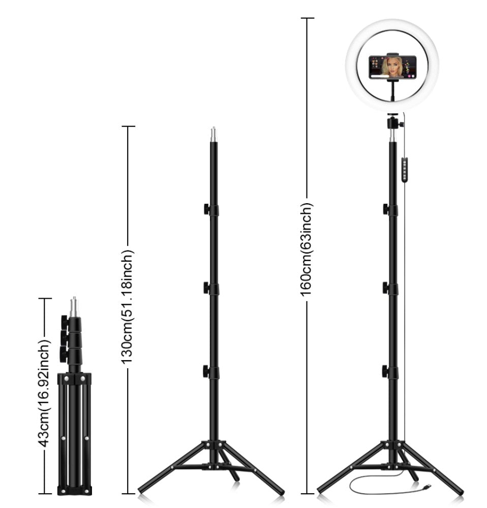 Ring Light with Tablet Holder and Tripod Stand Kit for Photobooth - Kiwibay