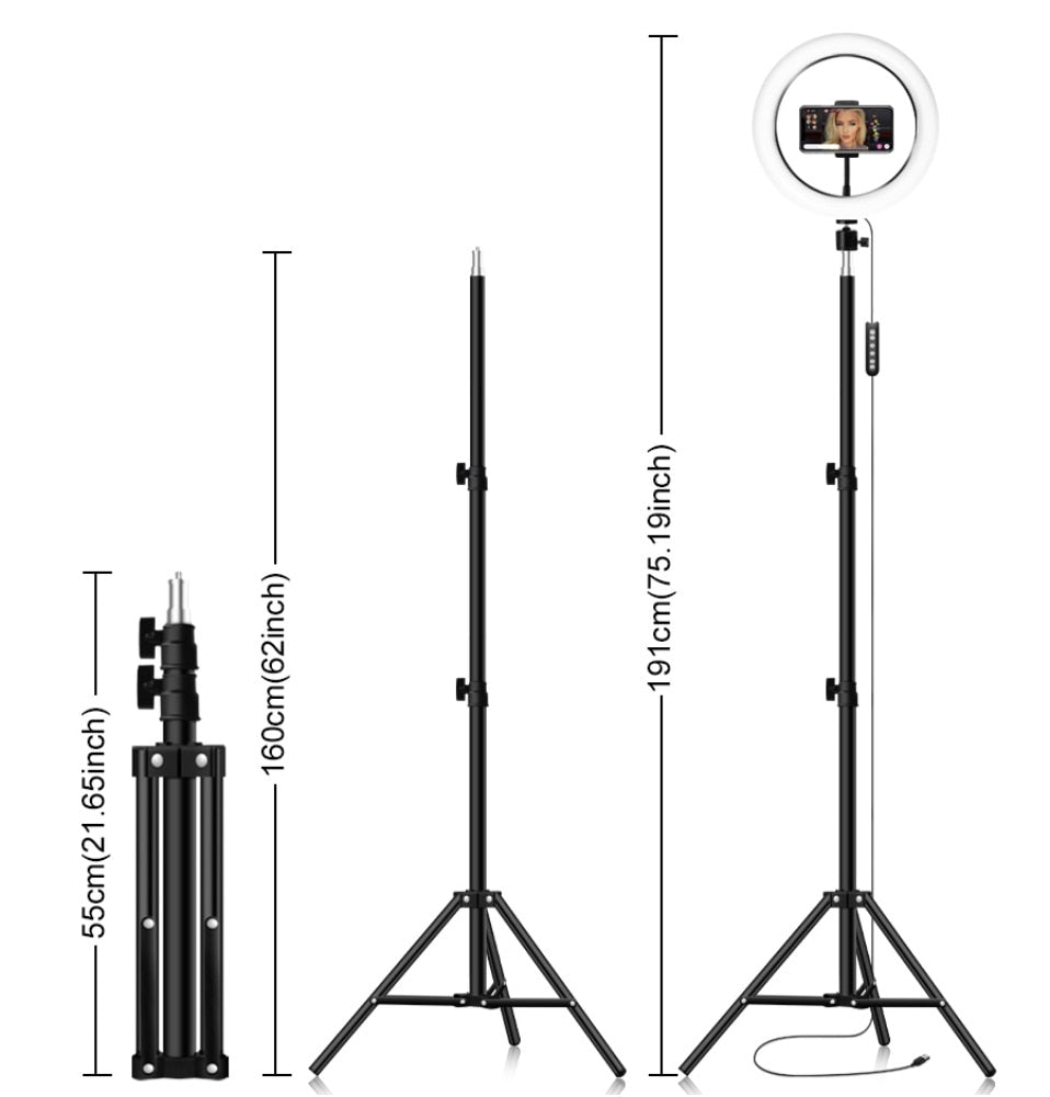 Ring Light with Tablet Holder and Tripod Stand Kit for Photobooth - Kiwibay