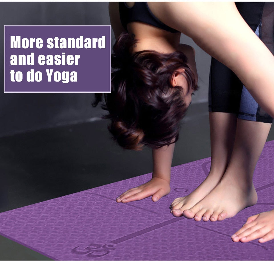 Yoga Mat with Position Lines - Kiwibay