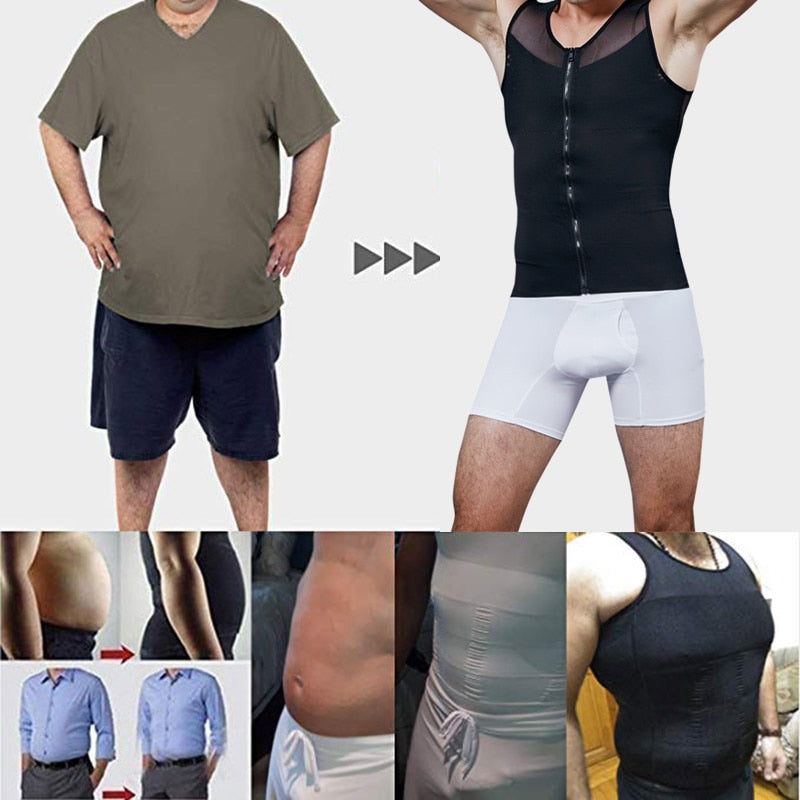 Mens Shapewear - Chest and Tummy Compression Vest - Kiwibay